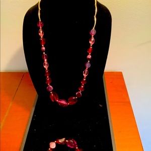 NAPIER Brilliant Pinks/Purple Necklace & Bracelet